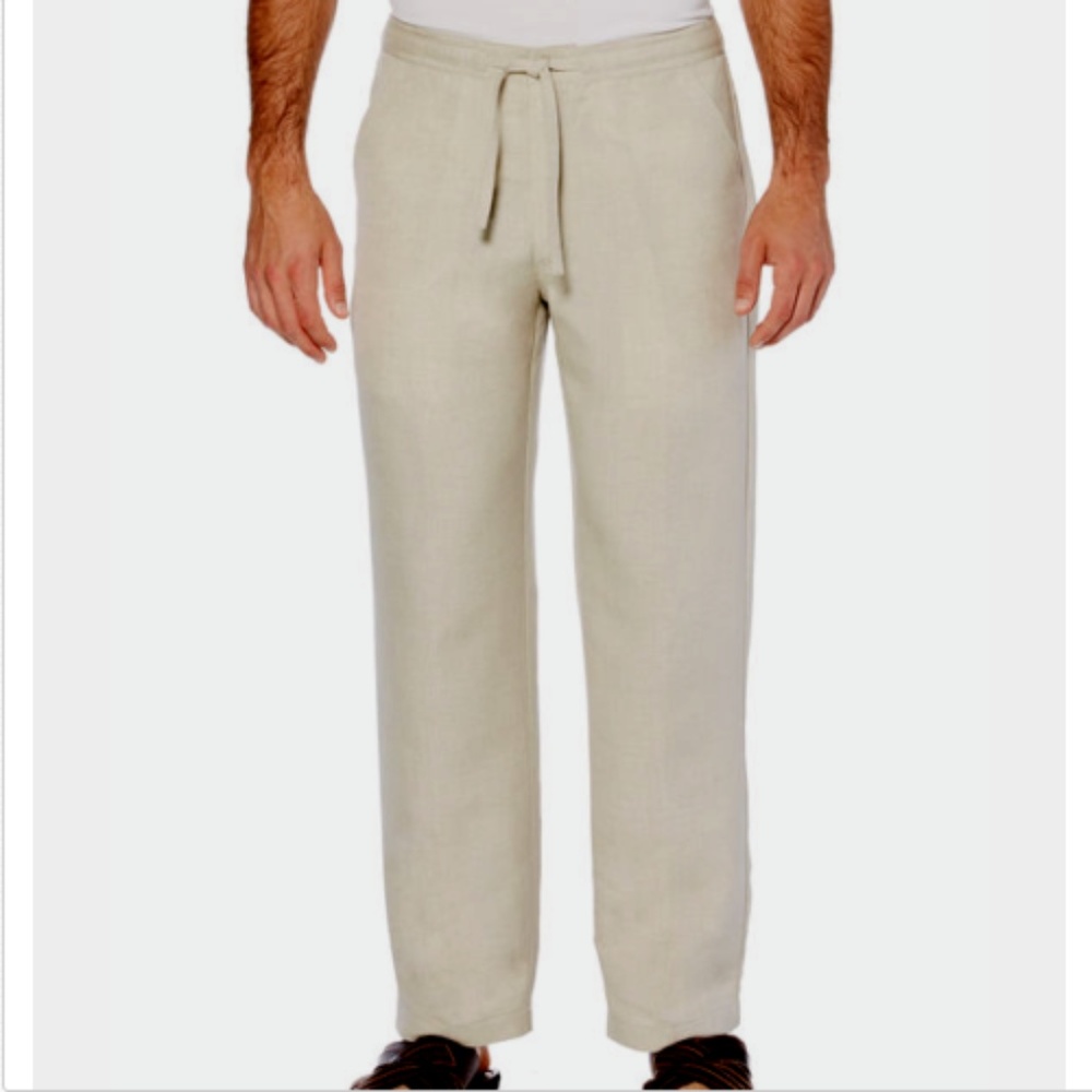 NEW CUBAVERA Linen Drawstring Pants M (32/44) NWT